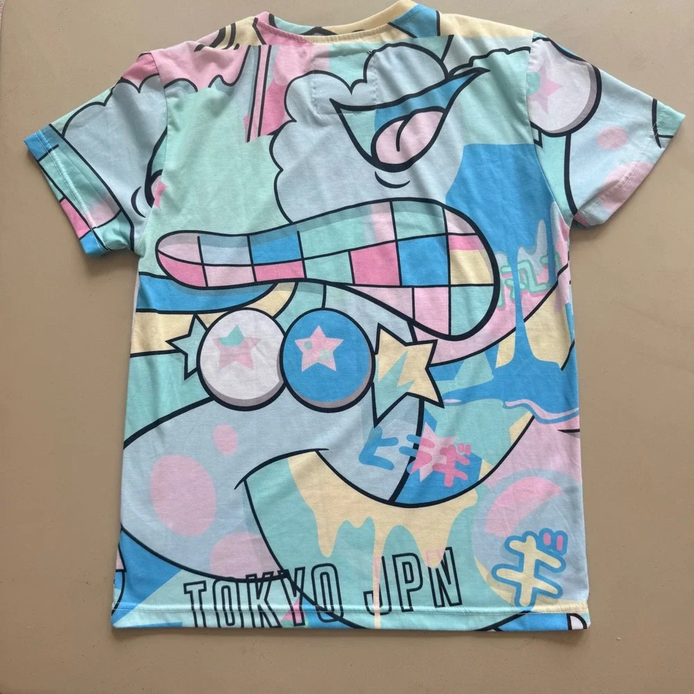 Reason Graphic Tee Mens Medium Multicolor Cartoon Pop Art Tokyo Streetwear Shirt